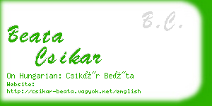 beata csikar business card